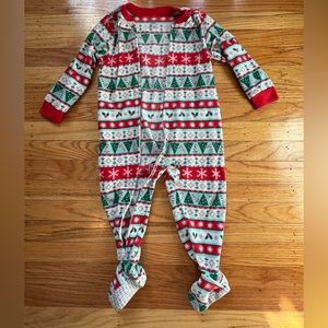 Carters fleece footed Christmas pajamas
